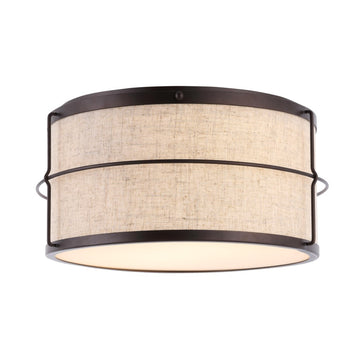 Evan 14" Rustic Farmhouse Iron LED Flush Mount - JONATHAN Y